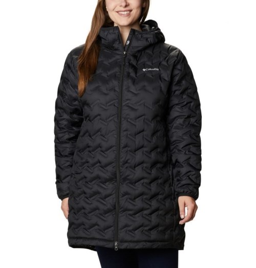 Jachete Din Puf Columbia Delta Ridge Long Dama Negrii | Plus Size MQM1SQ98Z